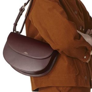 APC croc embossed leather shoulder/cross body bag